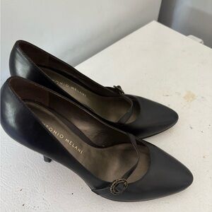 Antonio Melani Black Leather Heels
